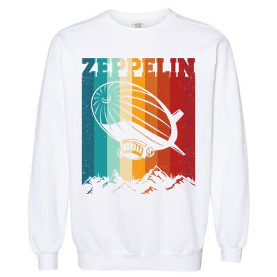 Retro Vintage Zeppelin Dirigible Airship Zepplin Lover Garment-Dyed Sweatshirt
