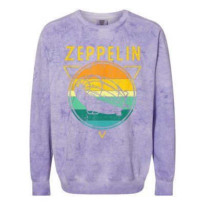 Retro Vintage Zeppelin 70s 80s Dirigible Airship Colorblast Crewneck Sweatshirt