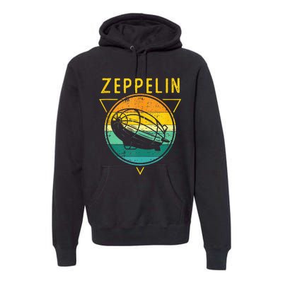 Retro Vintage Zeppelin 70s 80s Dirigible Airship Premium Hoodie