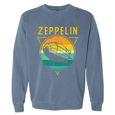 Retro Vintage Zeppelin 70s 80s Dirigible Airship Garment-Dyed Sweatshirt