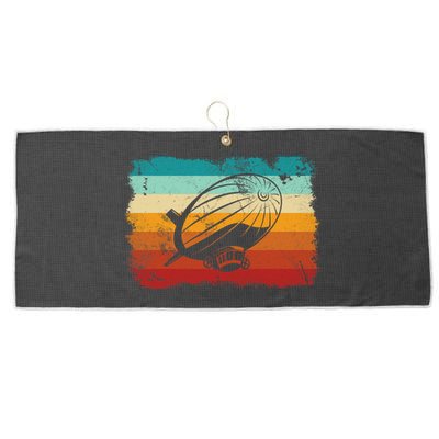 Retro Vintage Zeppelin Dirigible Airship Zepplin Lover Large Microfiber Waffle Golf Towel