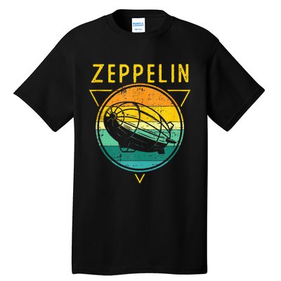 Retro Vintage Zeppelin 70s 80s Dirigible Airship Tall T-Shirt