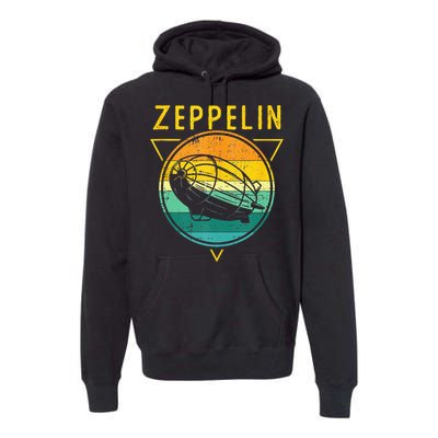 Retro Vintage Zeppelin 70s 80s Dirigible Airship Premium Hoodie