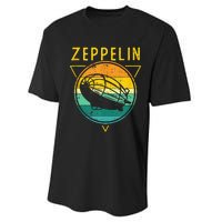 Retro Vintage Zeppelin 70s 80s Dirigible Airship Performance Sprint T-Shirt