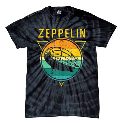 Retro Vintage Zeppelin 70s 80s Dirigible Airship Tie-Dye T-Shirt