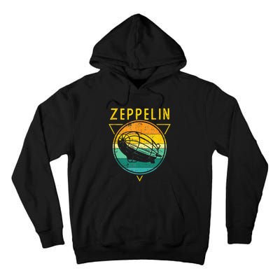 Retro Vintage Zeppelin 70s 80s Dirigible Airship Tall Hoodie