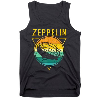 Retro Vintage Zeppelin 70s 80s Dirigible Airship Tank Top