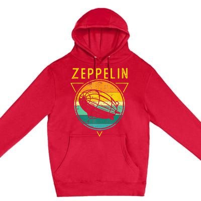 Retro Vintage Zeppelin 70s 80s Dirigible Airship Premium Pullover Hoodie