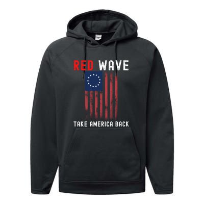 Red Wave 2022 Midterm Election Conservative Republican Performance Fleece Hoodie