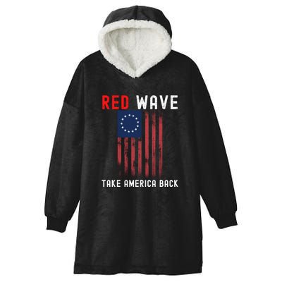 Red Wave 2022 Midterm Election Conservative Republican Hooded Wearable Blanket