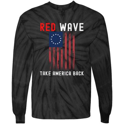 Red Wave 2022 Midterm Election Conservative Republican Tie-Dye Long Sleeve Shirt