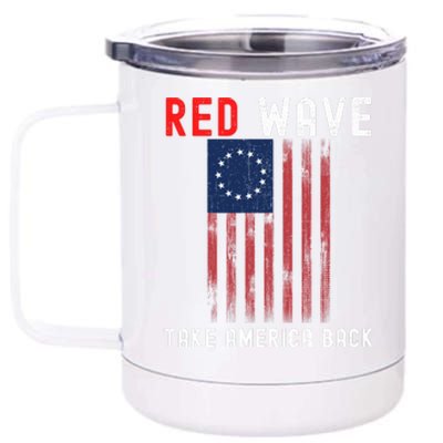 Red Wave 2022 Midterm Election Conservative Republican 12 oz Stainless Steel Tumbler Cup