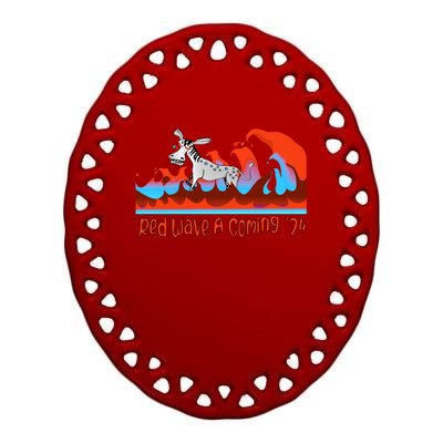 Red Wave 2024 Ceramic Oval Ornament