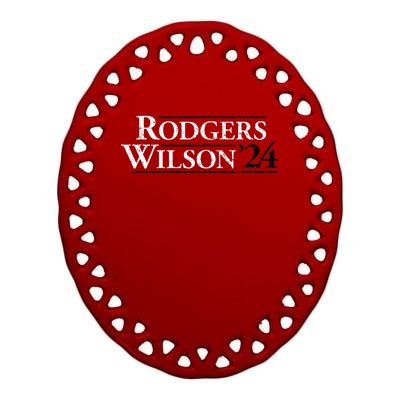 Rodgers Wilson 2024 Design Funny Rodgers Wilson 24 Ceramic Oval Ornament