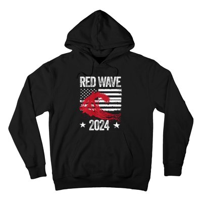 Red Wave 2024 Trump Victory 2024 Red Wave Hoodie