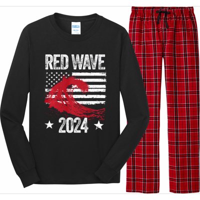 Red Wave 2024 Trump Victory 2024 Red Wave Long Sleeve Pajama Set