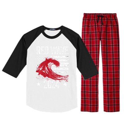 Red Wave 2024 Trump Victory 2024 Red Wave Raglan Sleeve Pajama Set