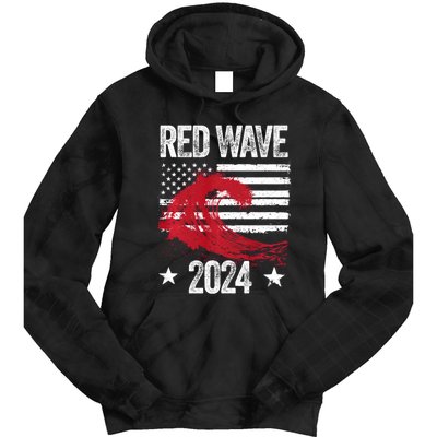 Red Wave 2024 Trump Victory 2024 Red Wave Tie Dye Hoodie