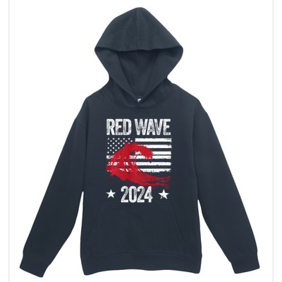 Red Wave 2024 Trump Victory 2024 Red Wave Urban Pullover Hoodie