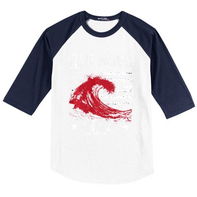 Red Wave 2024 Trump Victory 2024 Red Wave Baseball Sleeve Shirt