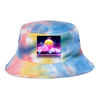 Retro Wave 80's Video Game Controllers Tie Dye Newport Bucket Hat