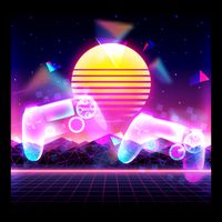 Retro Wave 80's Video Game Controllers City Backpack