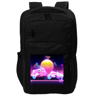 Retro Wave 80's Video Game Controllers Impact Tech Backpack