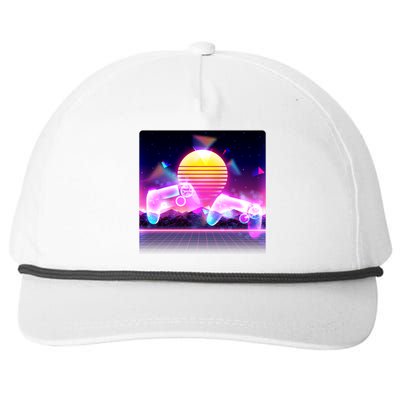 Retro Wave 80's Video Game Controllers Snapback Five-Panel Rope Hat