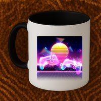 Retro Wave 80's Video Game Controllers Mug