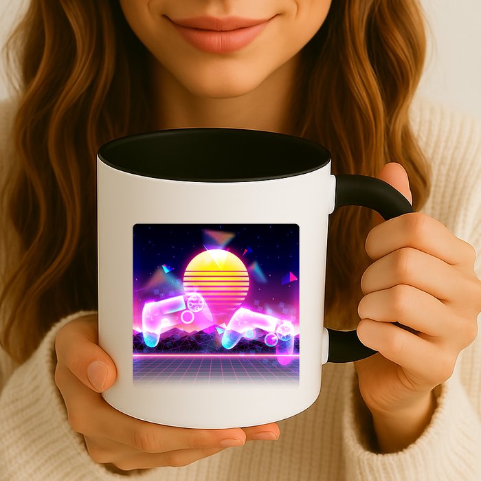 Retro Wave 80's Video Game Controllers Mug