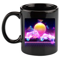 Retro Wave 80's Video Game Controllers 11oz C Handle Ceramic Mug