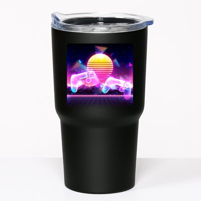 Retro Wave 80's Video Game Controllers Tumbler