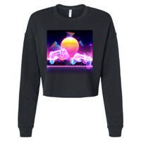 Retro Wave 80's Video Game Controllers Cropped Pullover Crew
