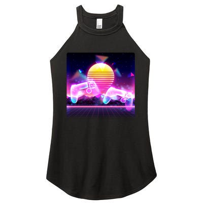 Retro Wave 80's Video Game Controllers Women's Perfect Tri Rocker Tank