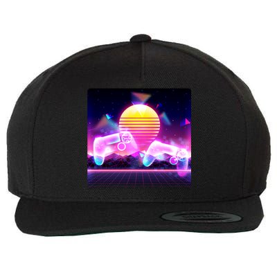 Retro Wave 80's Video Game Controllers Wool Snapback Cap