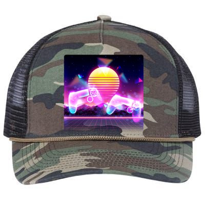 Retro Wave 80's Video Game Controllers Retro Rope Trucker Hat Cap