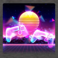 Retro Wave 80's Video Game Controllers Vector Backpack