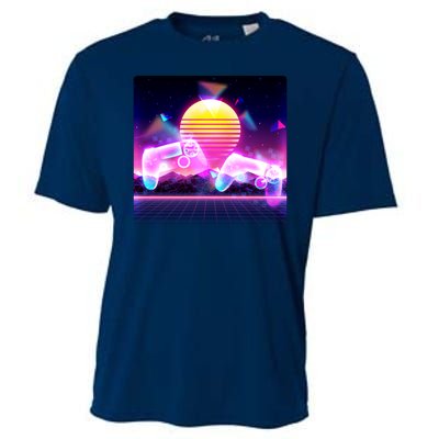 Retro Wave 80's Video Game Controllers Cooling Performance Crew T-Shirt