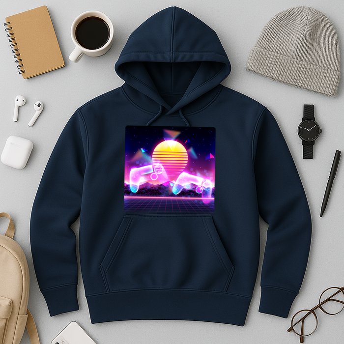Retro Wave 80's Video Game Controllers Hoodie