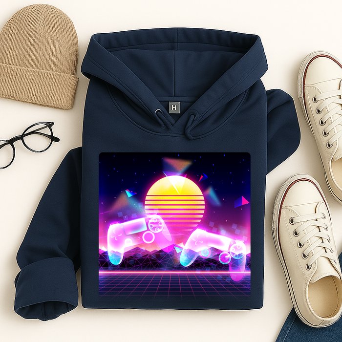 Retro Wave 80's Video Game Controllers Hoodie
