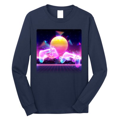 Retro Wave 80's Video Game Controllers Long Sleeve Shirt