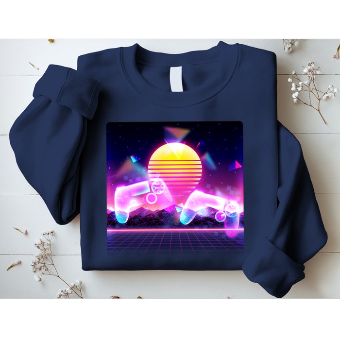 Retro Wave 80's Video Game Controllers Sweatshirt