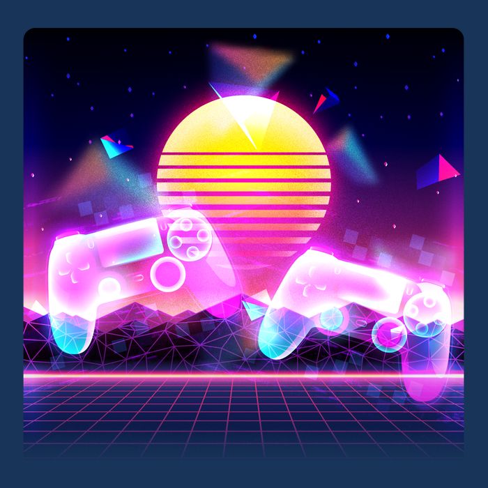 Retro Wave 80's Video Game Controllers Tall T-Shirt