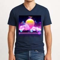 Retro Wave 80's Video Game Controllers V-Neck T-Shirt