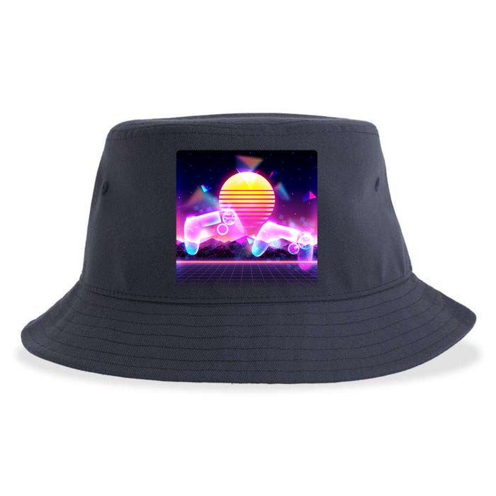 Retro Wave 80's Video Game Controllers Sustainable Bucket Hat