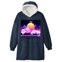 Retro Wave 80's Video Game Controllers Hooded Wearable Blanket