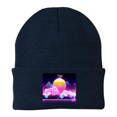 Retro Wave 80's Video Game Controllers Knit Cap Winter Beanie