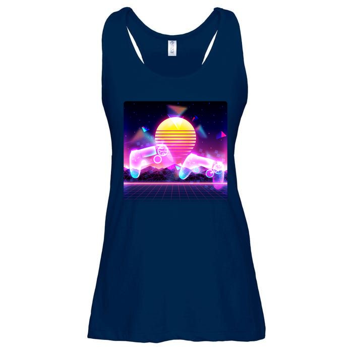 Retro Wave 80's Video Game Controllers Ladies Essential Flowy Tank