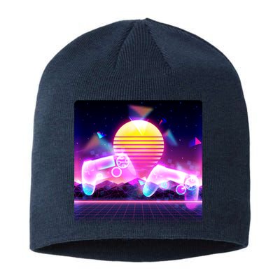 Retro Wave 80's Video Game Controllers Sustainable Beanie