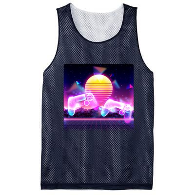 Retro Wave 80's Video Game Controllers Mesh Reversible Basketball Jersey Tank